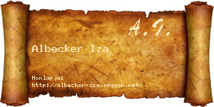 Albecker Iza névjegykártya